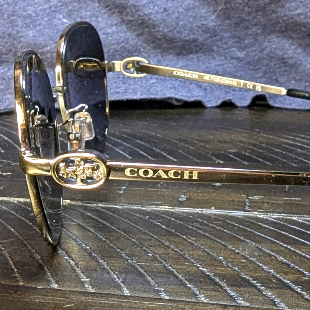 Coach sunglasses round light gold
